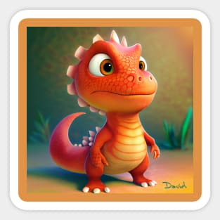 Baby Dinosaur Dino Bambino - David Sticker